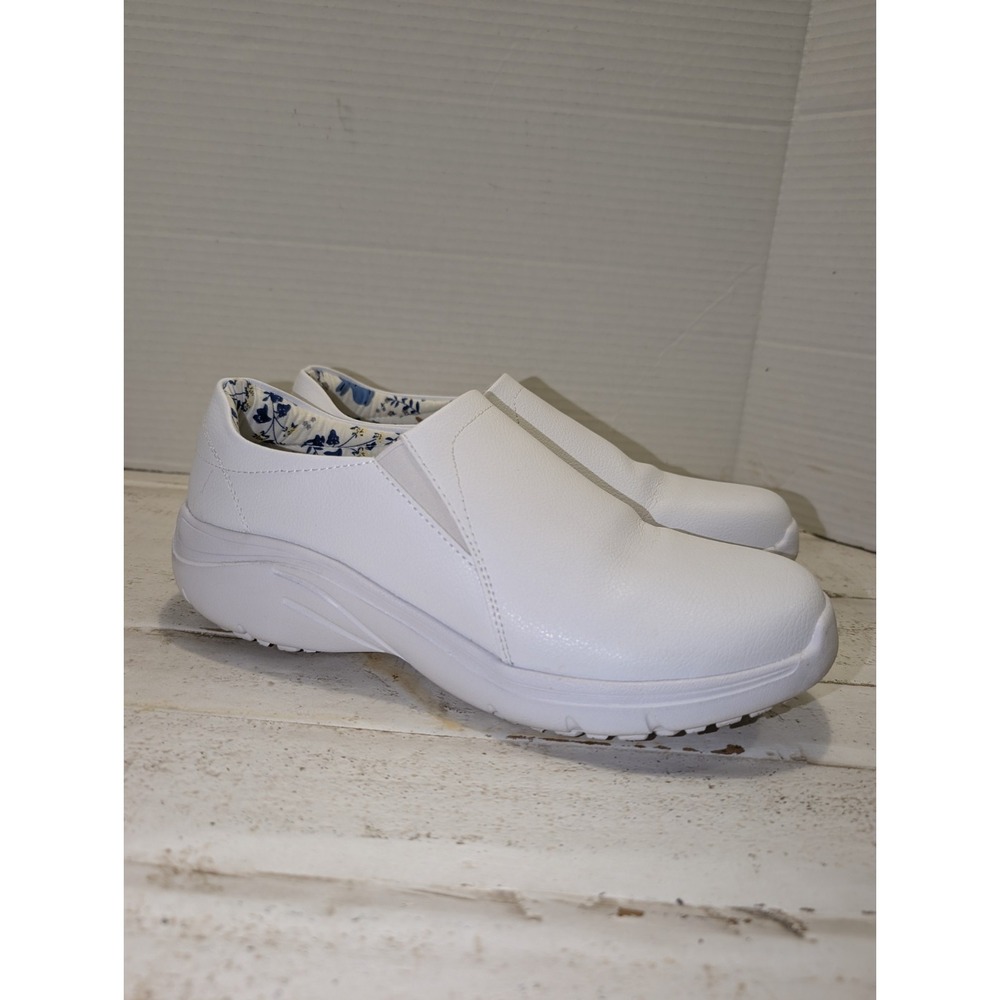 Hawkwell Women's White Comfort Slip-On Casual Shoes Synthetic Leather US 8